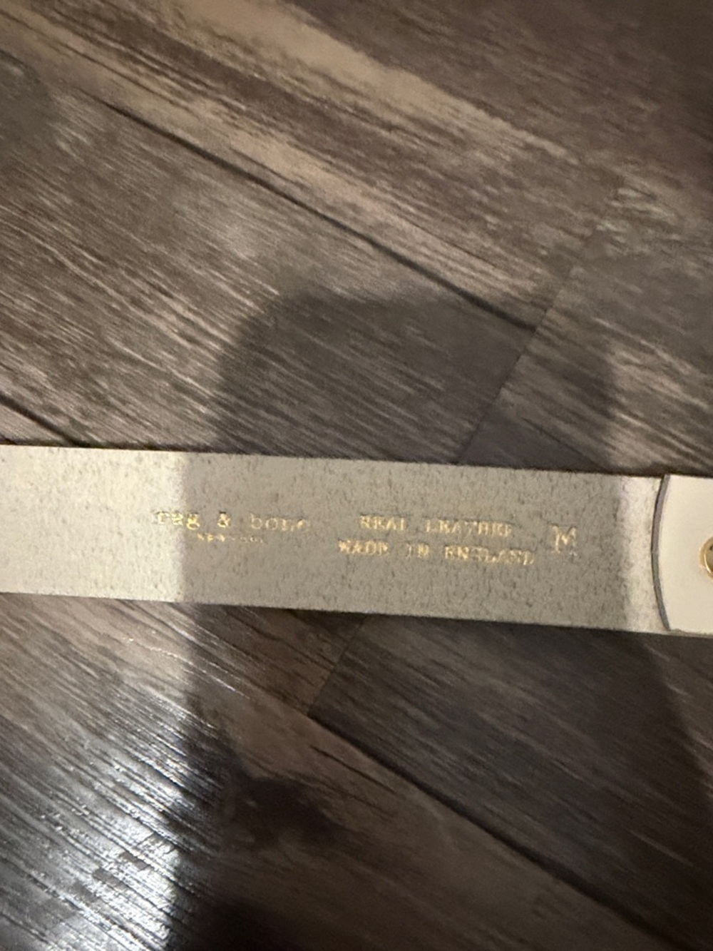 rag & bone Cream Leather Belt with Gold Buckle - Picture 3 of 6